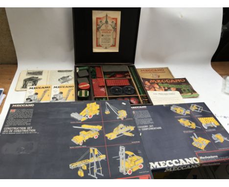 Meccano sets including, vintage set 5 , incomplete, in fitted wooden box, 1970s Meccano, set 7 and accessory set , Mechanisms