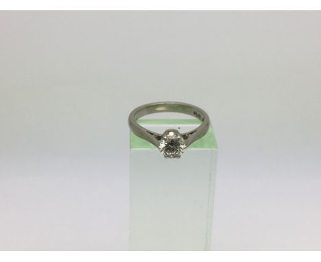 A platinum solitaire diamond ring, approx 0.5ct, approx 3.8g and approx size L-M.