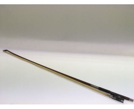 A 20th Century silver mounted violin bow by E Dorfler.