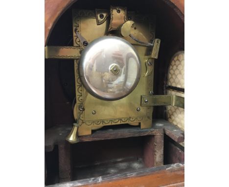A Georgian satin wood bracket clock the dial with Roman numerals maker J massy Lambert . With bracket 36 cm