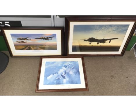 Two large limited edition WW2 aircraft prints, comprising a signed artist proof 'Dambusters' with certificate. another of a H
