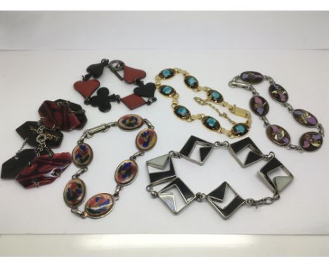 Six enamel bracelets, circa 1960s/70s.