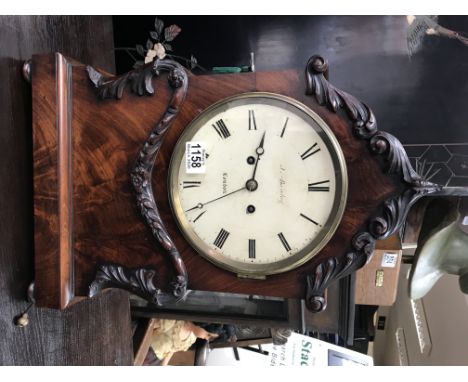 A mahogany cased bracket clock with flame mahogany veneered front by James Barclay, London, double fusee Stricking repeat. C1