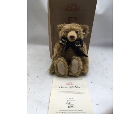 Steiff bear, Centenary Teddy bear, boxed with certificates, blond, 44cm , limited edition #4137