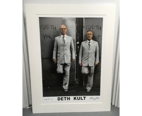 A large, artist signed limited edition Gilbert and George photographic print titled 'Deth Kult', 71/100, dated 2009.Approx 84