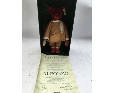 Steiff bear, Alfonzo, boxed and with certificates, reproduction of 1908 bear, limited edition #3710 of 5000