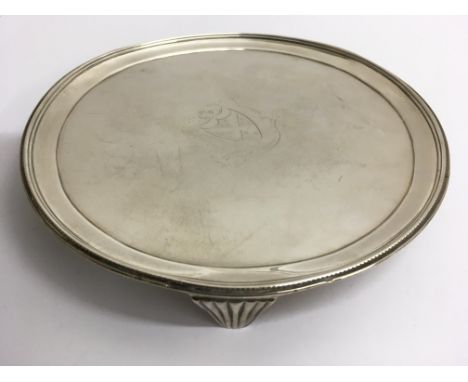 An Irish silver footed tray, hallmarks for Joseph Jackson, inscribed to reverse.Approx 18cm diameter, 227g