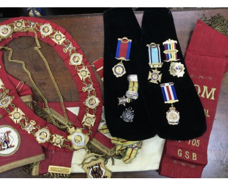 Royal order of the Buffalo’s ceremonial sash, cuffs and medals ( some silver).