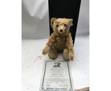 Steiff Teddy Bear, Barle 35 PB, limited edition #2203 of 6000, boxed with certificates