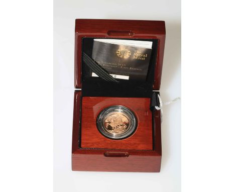 The Royal Mint - The Sovereign 2015 Fifth Portrait, First Edition, gold proof coin with alloriginal packaging, COA 2892