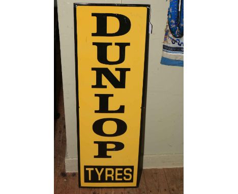 Modern Dunlop Tyres metal sign, 92cm x 30.5cm 