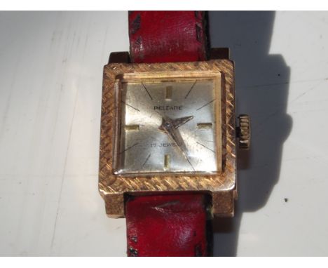 Beltane 18ct gold cased lady's wristwatch. Manual wind, currently ticking and eeping good time over a short testing period. P
