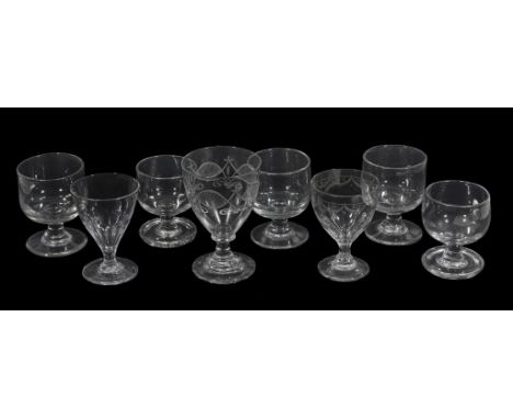 A collection of eight various rummers, various dates first half 19th century  A collection of eight various rummers,   variou