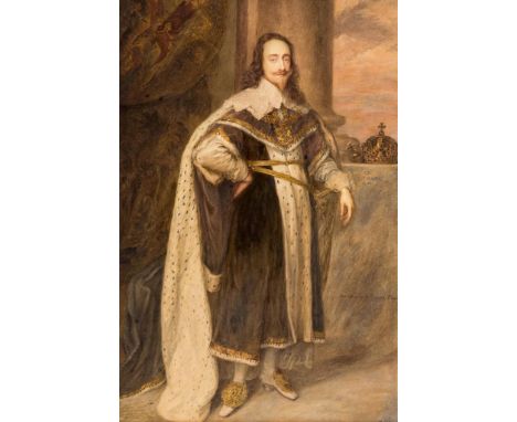 Alfred Thomas Derby (1821-1873) - Portrait of Charles I, King of England; Portrait of Henrietta Maria, Queen consort to King 