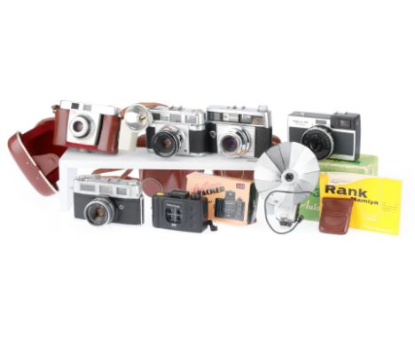 to include an Agfa Super Silette, Kodak Colorsnap 35, Braun Paxette Super III, Fujica 35 Automagic, and Rank Mamiya rangefind