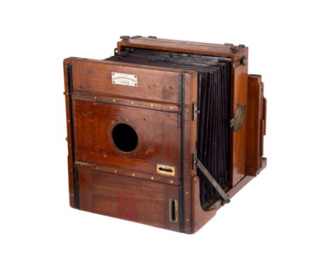 English, c.1880, plaque engraved 'Made By Perking & Rayment, Hatton Garden, London', constructed of French polished mahogany 