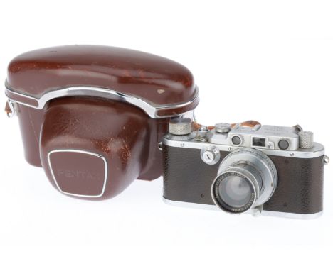 silver, serial number 154553, body G, small mark to top plate, shutter works but slow speeds vary a little, advance works, ra
