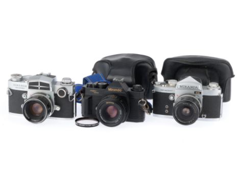 comprising a Sensorex, serial number 751779, silver, body G, small scartch to prism housing, shutter works, with a Auto Miran
