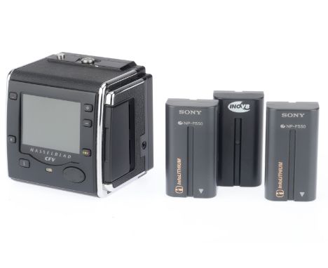 black, serial number 3DSR12006, body G, untested, with three Sony batteries, no charger, fungus to the glass in front of the 