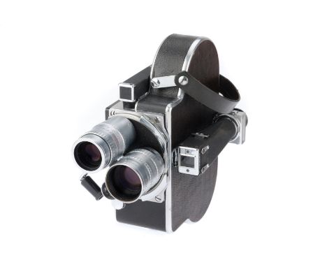 black, body G, serial number 24931, motor runs well, with lenses; a Telekinic f/2 2 inch, barrel G, optics F with light fungu