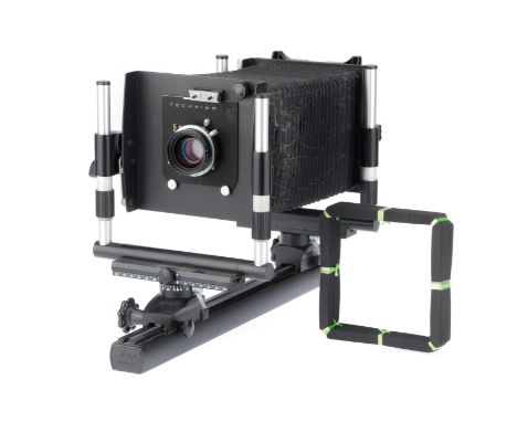 black, body G, tilt and swing work smoothly, bellows may have light leaks, comes with replacement bellows, with focusing scre