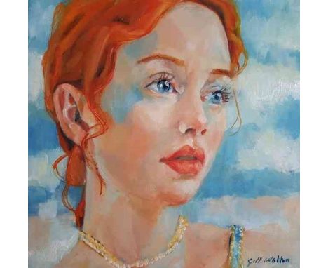 Gill Walton BA(Hons) (British, B.1965) "Blue Sky Thinking", oil on aluminium, signed to lower right, signed, artist label and