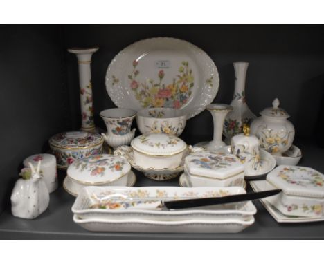 A mixed collection of floral ceramics including Coalport, Wedgewood,Spode and Crown Derby, included are bowls, plates and tri