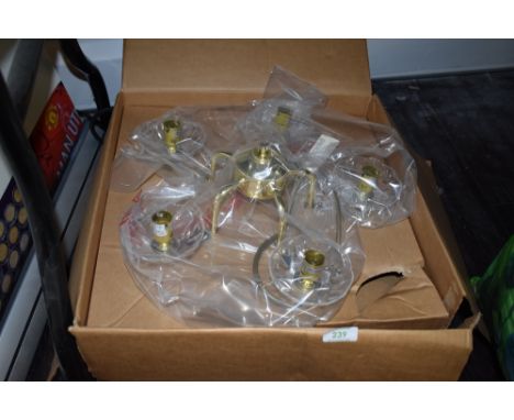 A brass ceiling light in box.
