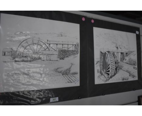 Two prints of local interest including Coniston copper mine, indistinctly signed.