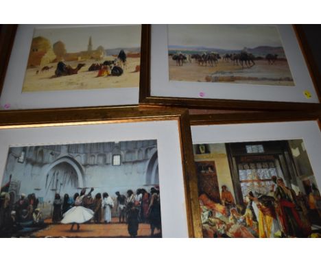 Four middle eastern prints in a Woodhouse style.