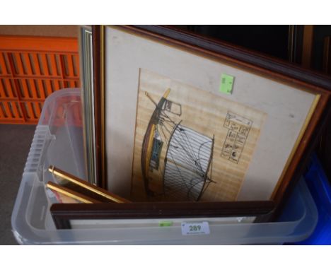 A selection of prints and picture frames including limited edition Laura Boyes cat print.