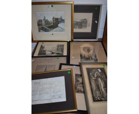 A selection of early etchings and prints including light of the world