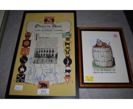 Two military prints including Twelfth Army interest