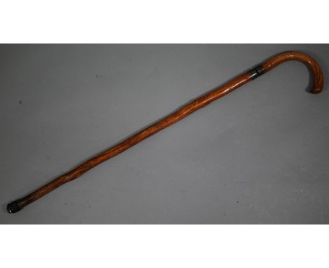 An antique blackthorn swordstick with brass ferrules and 75.5 cm tapered square blade by Mole of BirminghamPurchasers must be