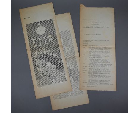 Winchester civic/telecommunications interest: the original 1963 scripts for the inaugural telephone call between the Mayor of