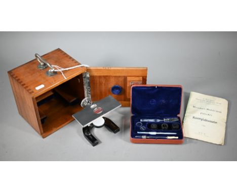 A teak-cased Fleischl's Haemoglobinometer (blood tester) with Miescher's modification by C Reichert, Vienna, no 7495 to/w a b