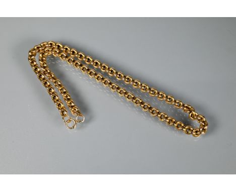A yellow metal belcher chain, stamped 9ct, 22cm long (closed), approx 22.5g 