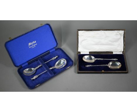 A cased set of two berry spoons with matching sifter ladle, all of Georgian origin, with gilt bowls, 5.2oz 