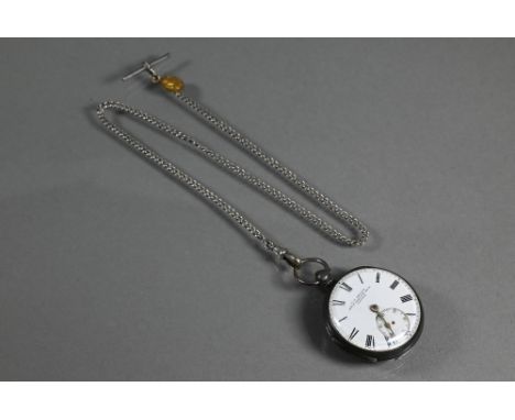 J W Benson, London, a 19th century, silver cased pocket watch, the key wind movement no. 2682, the case 44 dia. to/with a sil
