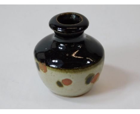 JOHN MALTBY. A miniature Stoneshill Pottery vase. Height7cm. Pottery mark. Please note that all items in this auction are pre