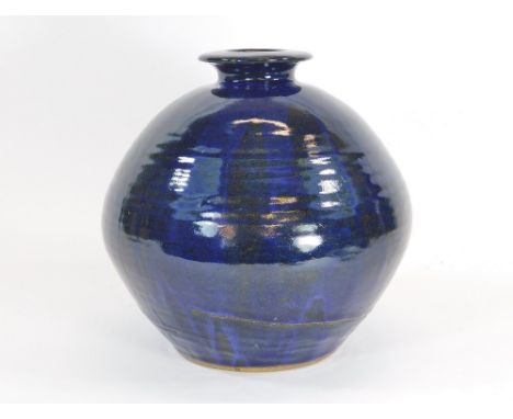 TREVOR CORSER. A large Leach Pottery globular vase by Trevor Corser. Height 26cm. Maximum width 26cm. Impressed marks.  Pleas