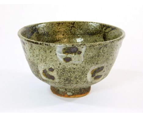 WILLIAM MARSHALL. A Leach Pottery, William Marshall footed bowl decorated with circular motifs. Impressed personal & Pottery 