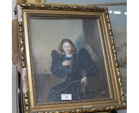 GILT FRAMED OIL ON BOARD - PORTRAIT, BY SCS TAWS     