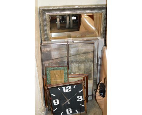 WALL MIRROR, WALL CLOCK &amp; VARIOUS PICTURES     