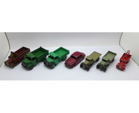 Seven Dinky Toys die-cast model vehicles 