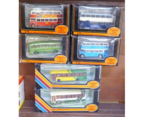Six Exclusive First Edition buses, boxed 