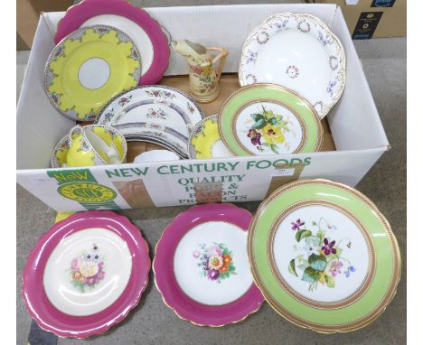 A box of china including Coalport and Royal Worcester 