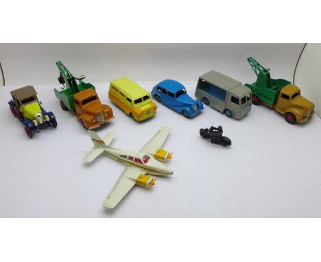 Seven Dinky Toys die-cast model vehicles 