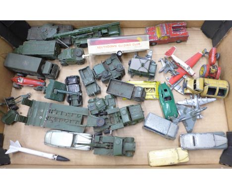 Thirteen military and other mainly Dinky Toys die-cast model vehicles 