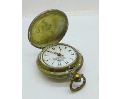 A Turkish full hunter pocket watch, dial a/f 